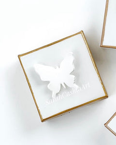 4x4 WHITE BUTTERFLY CANVAS